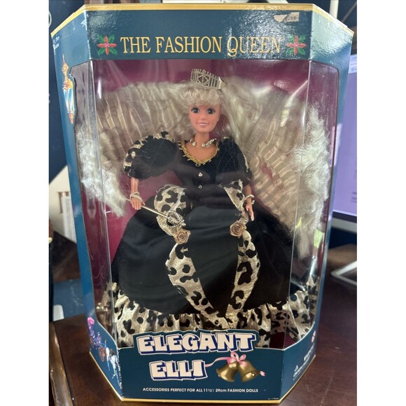 Elegant Elli Other - Vintage The Fashion Queen Christmas Queen Black Gold Animal Print Gown